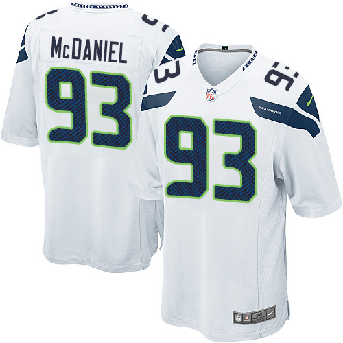 Men's Game Tony McDaniel Nike Jersey White Road - #93 NFL Seattle Seahawks